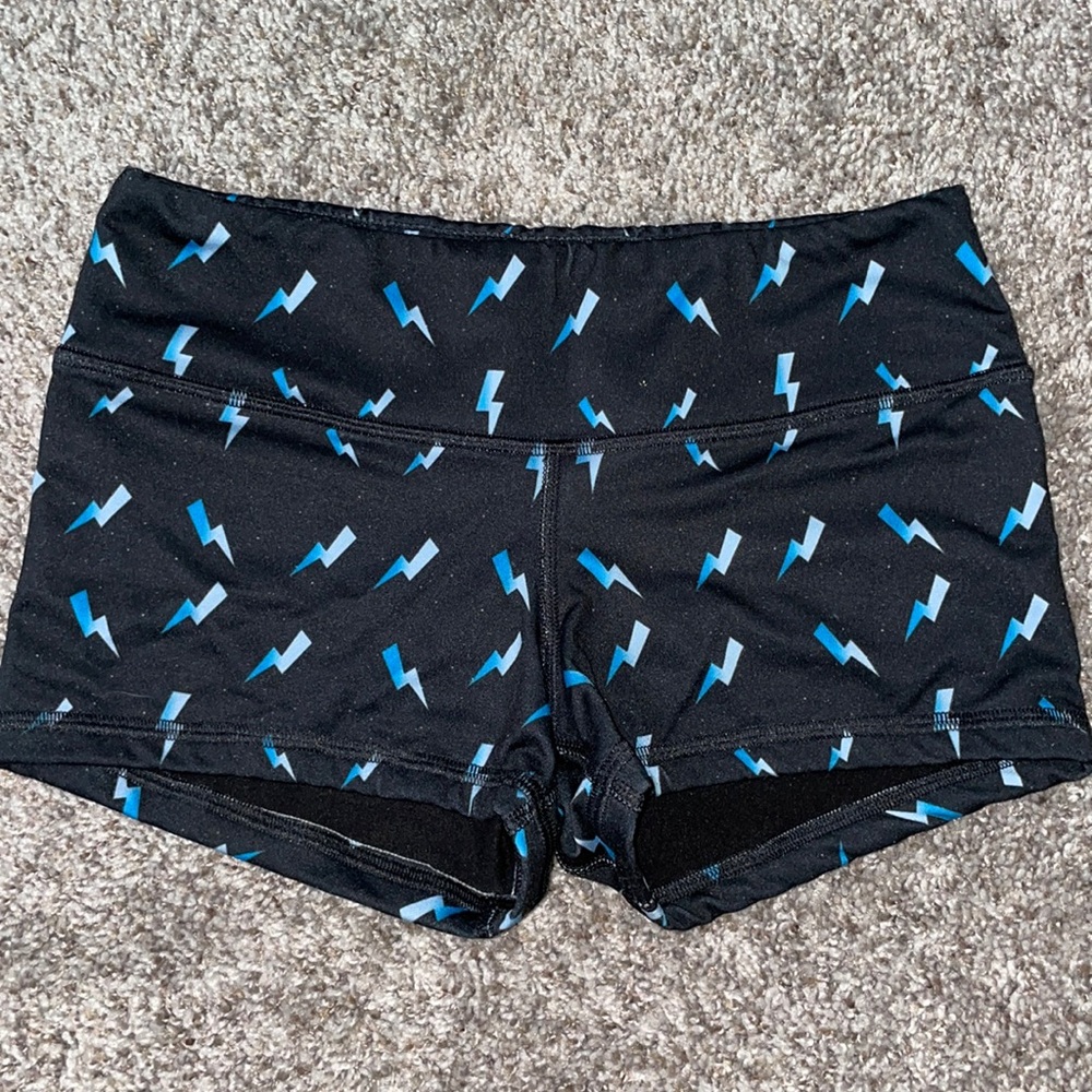 Fleo Black and Blue Lightning Bolt Athletic Shorts